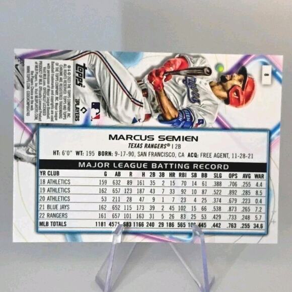 2023 Topps Cosmic Chrome - Marcus Semien #8 - Picture 5 of 5